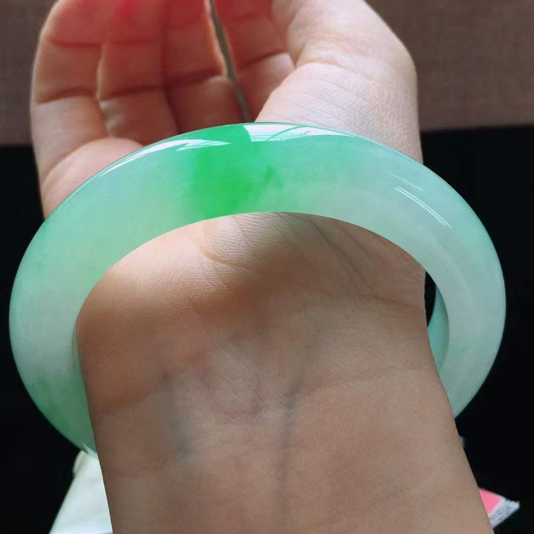 Old green jadeite bracelet