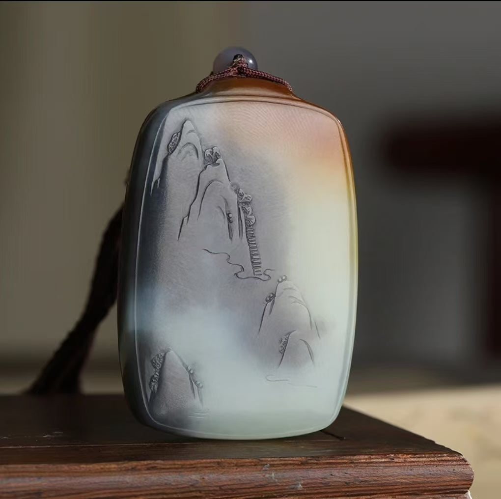 Hetian jade seed material pendant