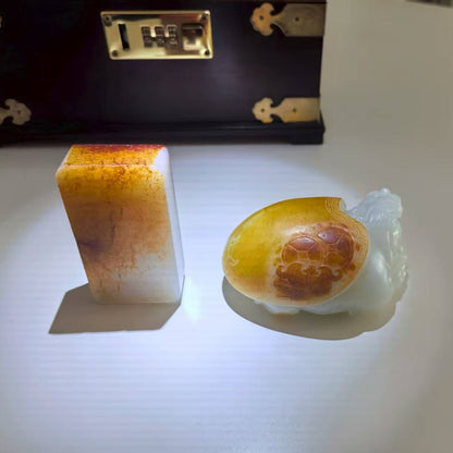 Hetian jade seed material pendant set